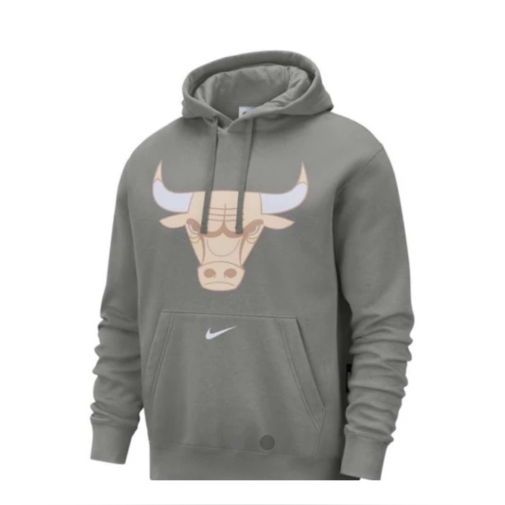 Nike Men's Gray Hoodie with Bull Graphic